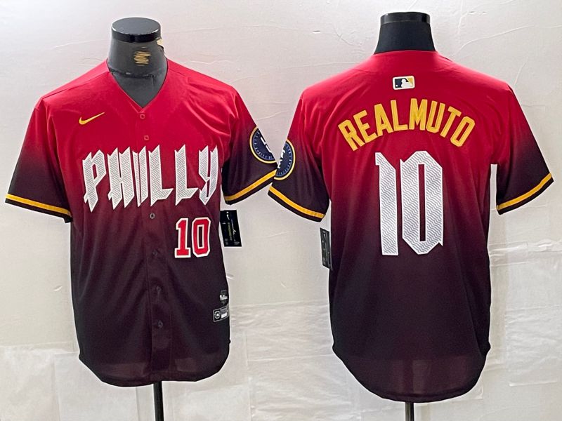 Men Philadelphia Phillies #10 Realmuto Red City Edition Nike 2024 MLB Jersey style 4->philadelphia phillies->MLB Jersey